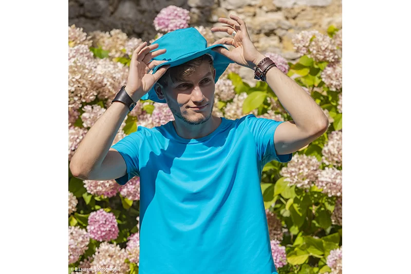 Chapeau de soleil Made in France turquoise uni O sole mio – Image 2