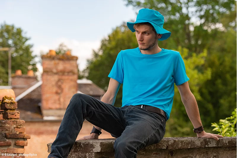 Chapeau de soleil Made in France turquoise uni O sole mio – Image 3