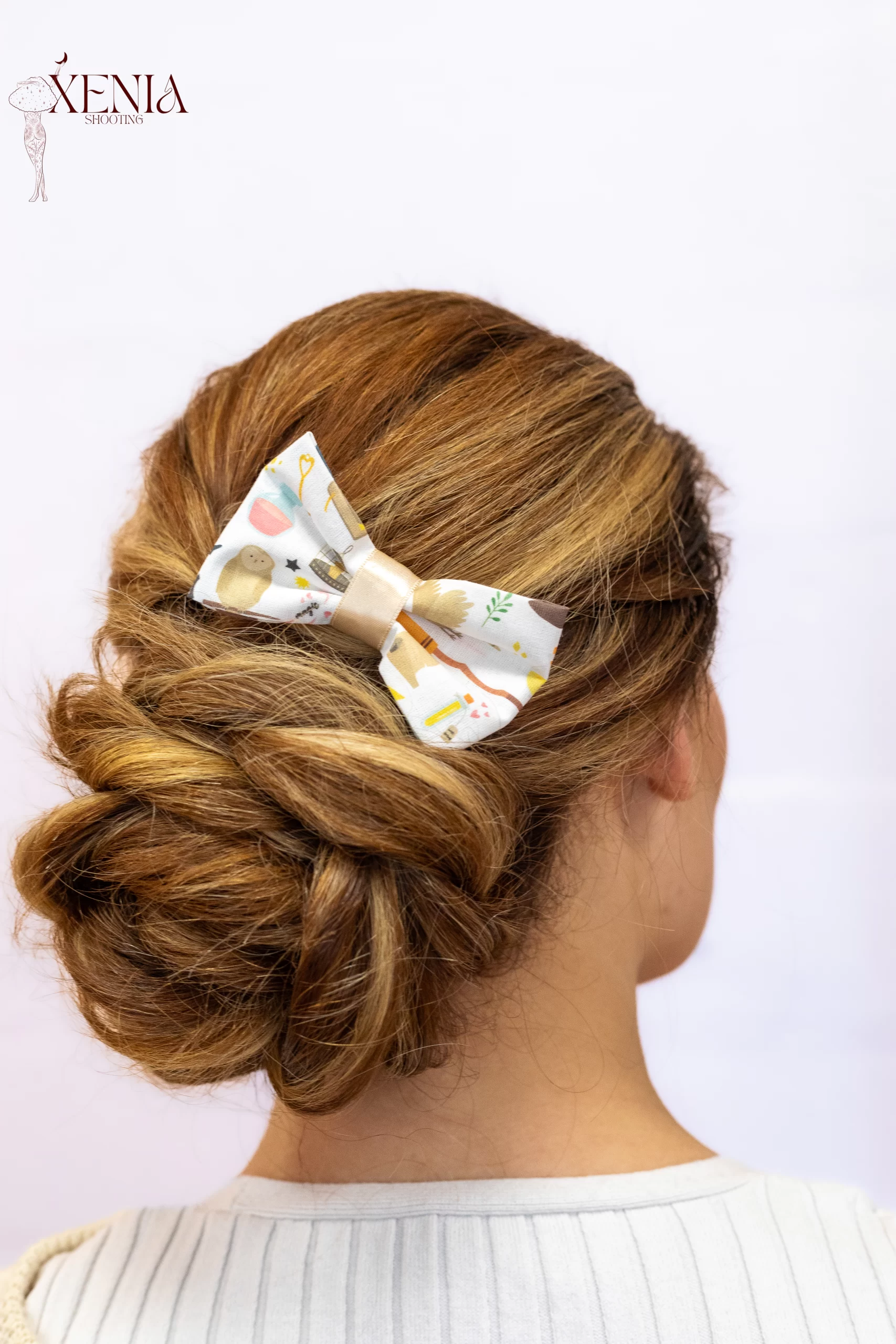 Noeud pour cheveux Made in France fait main en coton imprimé Le Monde des Sorciers